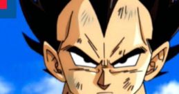 Vegeta with determined expression in blue and white armor, showcasing his iconic look from the Dragon Ball series.