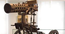 Gatling The unmistakable of a Gatling gun firing 2 times echoes through the air, a rapid succession of bullets being