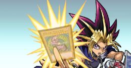 Abridged Yami Yugi unleashes a powerful card, showcasing his dramatic pose and iconic spiky hair in classic style.