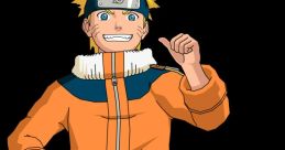 Naruto Uzumaki from Part 1, wearing his iconic orange jacket, flashing a thumbs-up and friendly smile.