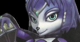 Krystal from Star Fox Assault, featuring her iconic purple outfit and confident pose, showcasing her fierce character.