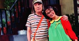 Don Ramón and Chilindrina from "El Chavo animado," showcasing a nostalgic moment in Latin American comedy.