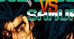 Soul Edge VS Samurai bootleg game screen featuring characters, titles, and game modes. Retro arcade gaming action.