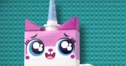 Colorful Unikitty figure with unicorn horn and large eyes, showcasing playful design by Alison Brie, inviting imaginative play.