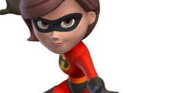 Mrs. Incredible from Disney Infinity in a dynamic superhero pose, showcasing her iconic red outfit and black boots.