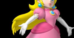 Princess Peach in her iconic pink gown, showcasing her elegant hairstyle and charming expression. A beloved gaming character.