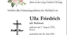 Ulla Friedrich The associated with Ulla Friedrich are a diverse mix of electronic beats, soothing melodies, and powerful