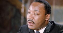 Martin Luther King Jr. speaking at a conference, advocating for civil rights and equality with passion and poise.