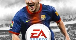 FIFA 13 cover featuring an excited footballer in a Barcelona kit, highlighting EA Sports branding and FIFA's official logo.