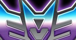 Stylized Decepticon emblem with metallic purple and blue hues, symbolizing the iconic villainous faction from Transformers.