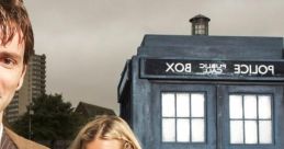 The Doctor and Rose stand confidently by the TARDIS, ready for their next adventure in time and space.