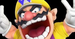 Wario, the iconic Nintendo character, jumping in excitement with his trademark yellow hat and purple overalls.