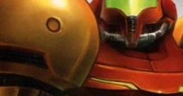 Samus Aran in her iconic Power Suit, showcasing details from Metroid Prime, with vibrant metallic colors and green visor.