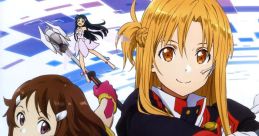 Asuna and Kirito wield swords in an action-packed scene inspired by Sword Art Online, showcasing bravery and friendship.