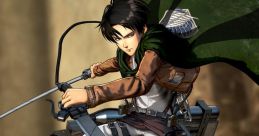 Levi Ackerman from Attack on Titan soaring with dual blades and ODM gear, showcasing agility and determination in battle.