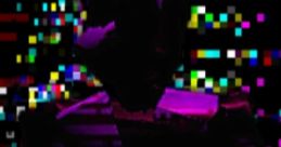 A dark, glitchy character from Doors Roblox Entities, featuring a fragmented design and glowing purple highlights.