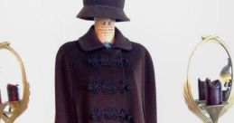 Chic brown cape and hat display, showcasing vintage fashion design by Meri K, perfect for stylish autumn looks.