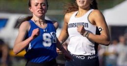 Megan Donlevie competes in a sprint, showcasing speed and determination on the track during a high-stakes race.