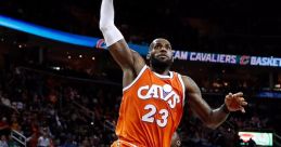 LeBron James performs a powerful dunk in a competitive NBA game, showcasing athleticism and skill on the court.