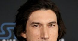 Adam Driver at a red carpet event, showcasing his signature look with dark hair and a sharp suit.