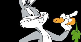 Bugs Bunny happily poses with a carrot, showcasing his iconic charm and playful personality.