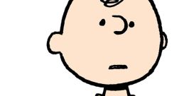 Charlie Brown stands thoughtfully in his iconic yellow zigzag shirt, embodying childhood innocence and introspection.