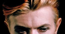 David Bowie with striking features and iconic hairstyle, capturing his unique artistry and influence in music history.