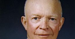 Portrait of Dwight D. Eisenhower, 34th U.S. President, in a formal suit with a blue tie, showcasing his leadership legacy.