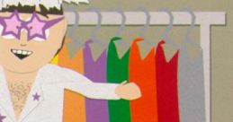 Eric Cartman with Stan and Kenny in early seasons, dressed in colorful outfits, showcasing vibrant costumes in South Park.