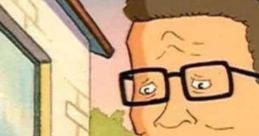 Hank Hill looking concerned while gesturing near a house, capturing his classic thoughtful expression from King of the Hill.