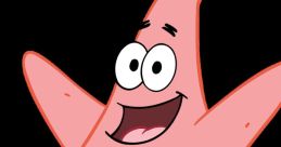 Patrick Star, the cheerful pink starfish from SpongeBob SquarePants, with a big smile and colorful shorts.