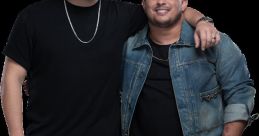 Kauan Claudi and friend smiling together, showcasing a casual style with black attire and a denim jacket.