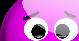 Purple face emoji with large eyes and a slight frown, representing a mix of emotions or contemplation. Perfect for expressing feelings.