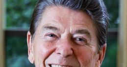 Ronald Reagan smiling in formal attire, known as the 40th U.S. President, embodying leadership and charisma.