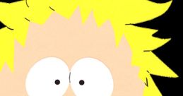 Tweek Tweak with messy blonde hair and a green shirt, looking anxious against a solid black background.