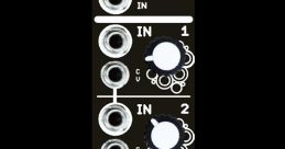 VCA4Mix module featuring Aux and four input channels with control knobs for versatile audio mixing applications.