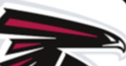 Atlanta Falcons baseball logo featuring a fierce falcon design in black and red against a white background.