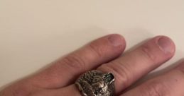 AJ Ring featuring intricate lion design worn on a hand, showcasing unique craftsmanship and bold jewelry style.