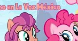 Pinkie Pie y su amiga sonríen en un ambiente colorido de My Little Pony, representando alegría y amistad en español.