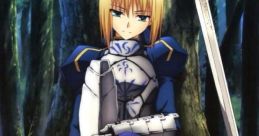 Saber from Fate/Zero resting by a tranquil stream, armor glistening, showcasing determination and inner peace.