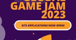 Global Game Jam 2023 launches with applications now open, featuring a colorful rocket and a lively cosmic background.