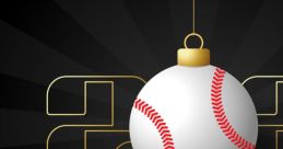 2023 baseball ornament design featuring a baseball hanging over the year, perfect for baseball-themed celebrations.