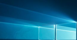 Abstract blue background featuring Windows 10 logo, symbolizing modern technology and digital experiences.