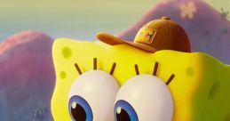 SpongeBob SquarePants in a new animated style, shocked expression with a brown hat, ready for underwater adventures.