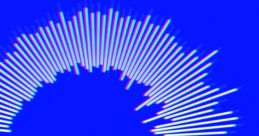 Dynamic soundwave visualization with vibrant blue background, representing audio features of Daniel (ScanSoft, AI version).