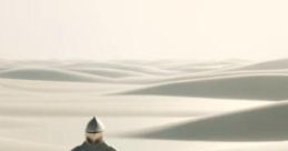 A solitary knight in shining armor stands in a vast, desolate desert landscape, evoking themes of adventure and isolation.