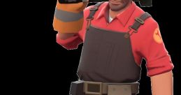 Engineer from Team Fortress 2, wearing a hard hat and gloves, holding a wrench, ready for construction and repairs.