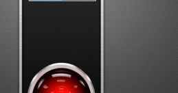 Hal 9000 in sleek design with glowing red eye, representing artificial intelligence from classic sci-fi film.