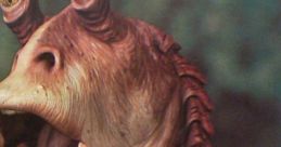 Jar Jar Binks character portrait displaying his unique features and expressive personality from the Star Wars universe.