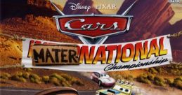 Xbox 360 game cover featuring Cars characters, including Mater and Lightning McQueen, in the MaterNational Championship.